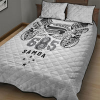 Super Samoa 685 Tribal Tattoo Quilt Bed Set Siapo Pattern White Edition LT03 - Polynesian Pride
