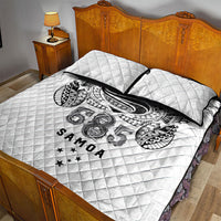 Super Samoa 685 Tribal Tattoo Quilt Bed Set Siapo Pattern White Edition LT03 - Polynesian Pride