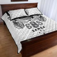 Super Samoa 685 Tribal Tattoo Quilt Bed Set Siapo Pattern White Edition LT03 - Polynesian Pride