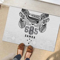 Super Samoa 685 Tribal Tattoo Rubber Doormat Siapo Pattern White Edition LT03 - Polynesian Pride