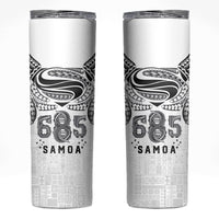 Super Samoa 685 Tribal Tattoo Skinny Tumbler Siapo Pattern White Edition LT03 White - Polynesian Pride
