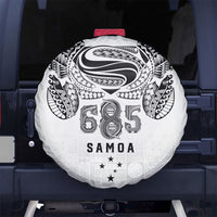 Super Samoa 685 Tribal Tattoo Spare Tire Cover Siapo Pattern White Edition LT03 No hole White - Polynesian Pride
