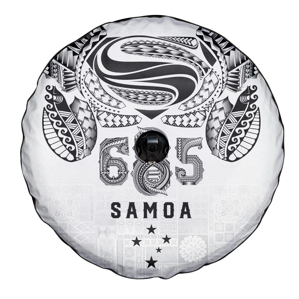 Super Samoa 685 Tribal Tattoo Spare Tire Cover Siapo Pattern White Edition LT03 - Polynesian Pride