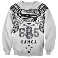 Super Samoa 685 Tribal Tattoo Sweatshirt Siapo Pattern White Edition LT03 Unisex White - Polynesian Pride