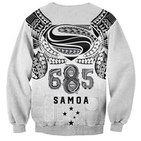 Super Samoa 685 Tribal Tattoo Sweatshirt Siapo Pattern White Edition LT03 - Polynesian Pride