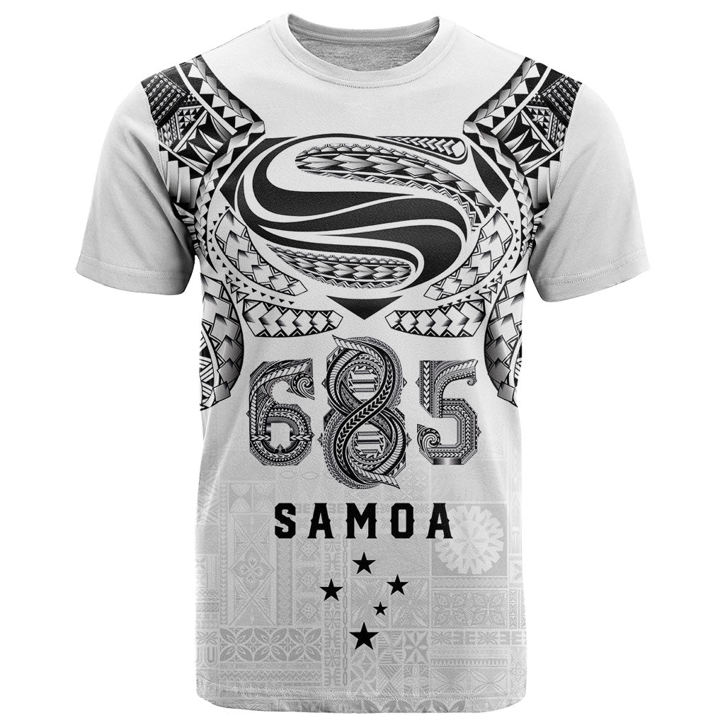 Super Samoa 685 Tribal Tattoo T Shirt Siapo Pattern White Edition LT03 White - Polynesian Pride