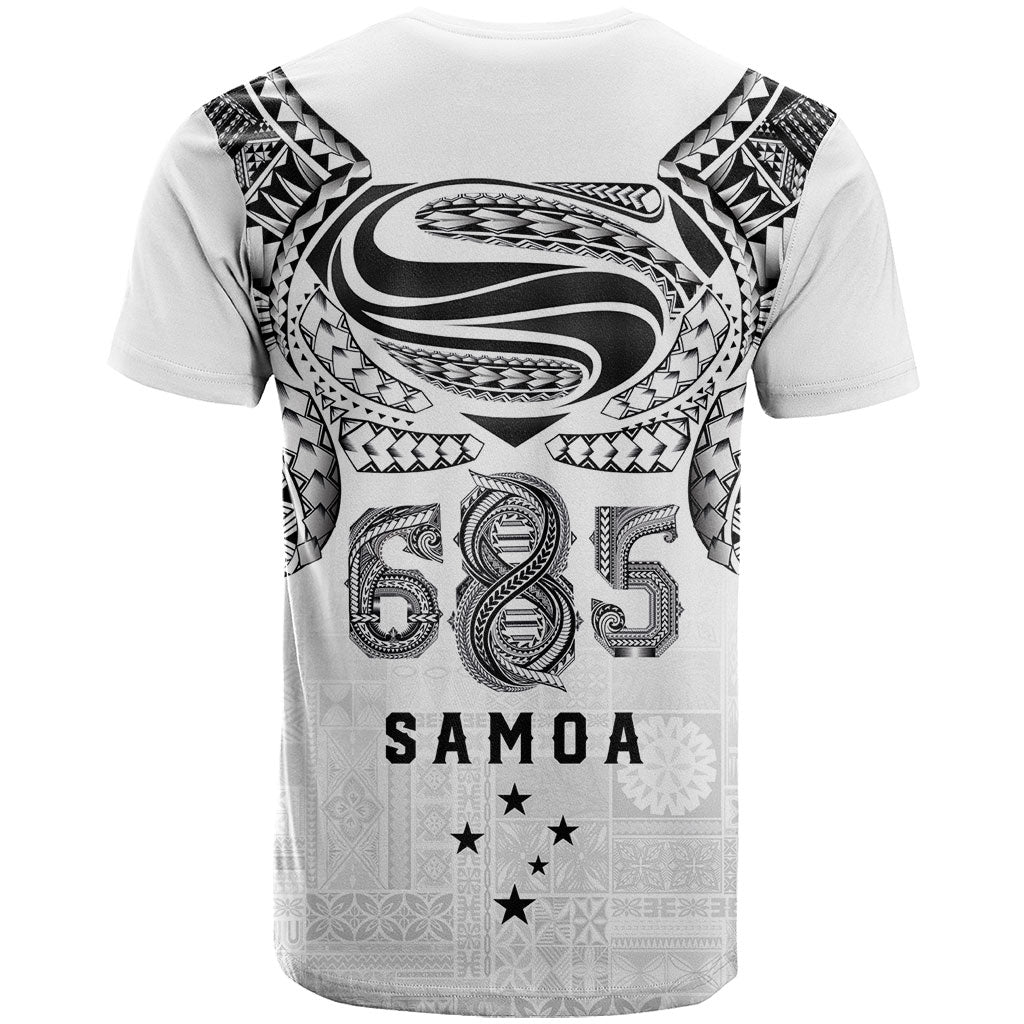 Super Samoa 685 Tribal Tattoo T Shirt Siapo Pattern White Edition LT03 - Polynesian Pride
