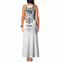 Super Samoa 685 Tribal Tattoo Tank Maxi Dress Siapo Pattern White Edition LT03 - Polynesian Pride