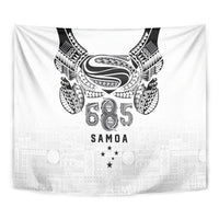 Super Samoa 685 Tribal Tattoo Tapestry Siapo Pattern White Edition LT03 - Polynesian Pride