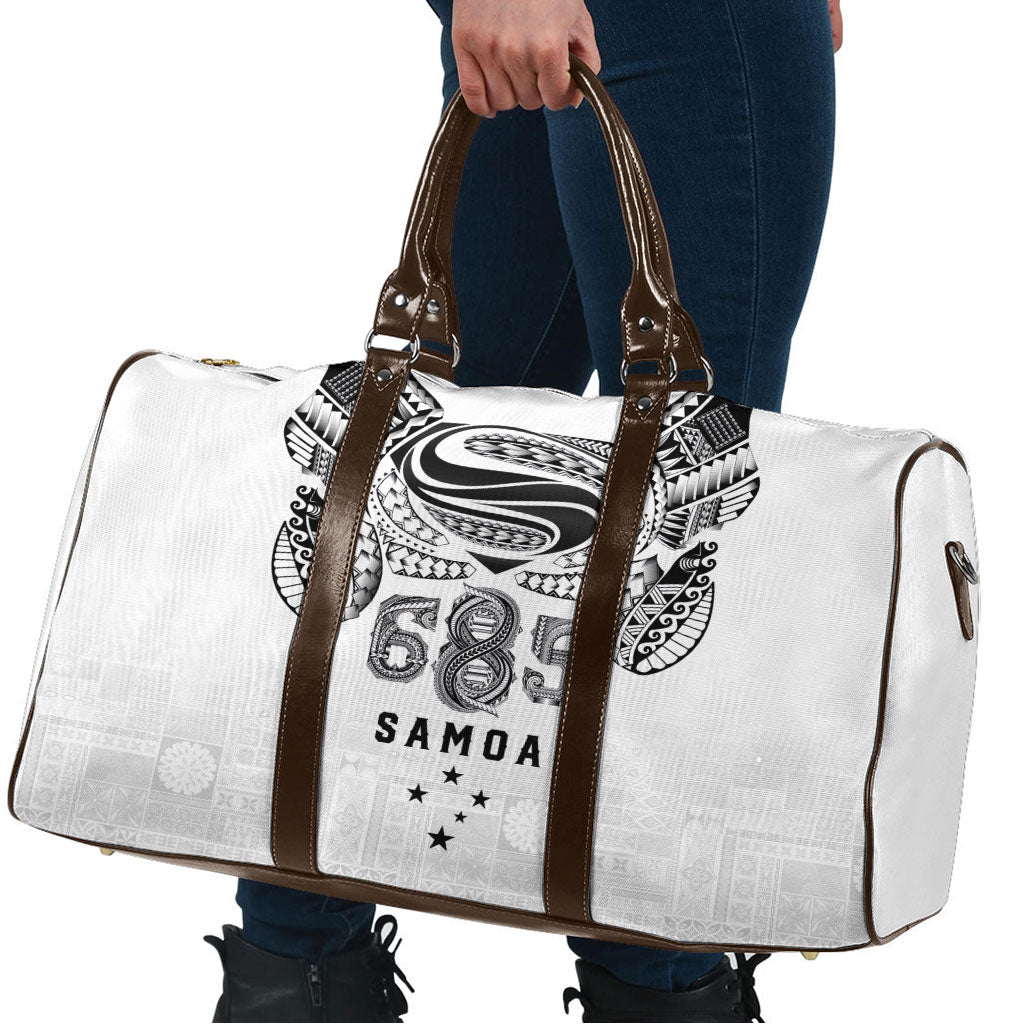 Super Samoa 685 Tribal Tattoo Travel Bag Siapo Pattern White Edition LT03 - Polynesian Pride