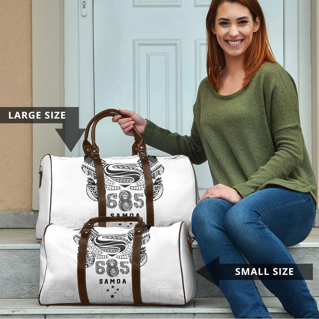 Super Samoa 685 Tribal Tattoo Travel Bag Siapo Pattern White Edition LT03 - Polynesian Pride