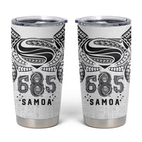 Super Samoa 685 Tribal Tattoo Tumbler Cup Siapo Pattern White Edition LT03 White - Polynesian Pride