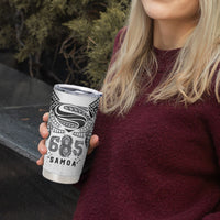 Super Samoa 685 Tribal Tattoo Tumbler Cup Siapo Pattern White Edition LT03 - Polynesian Pride