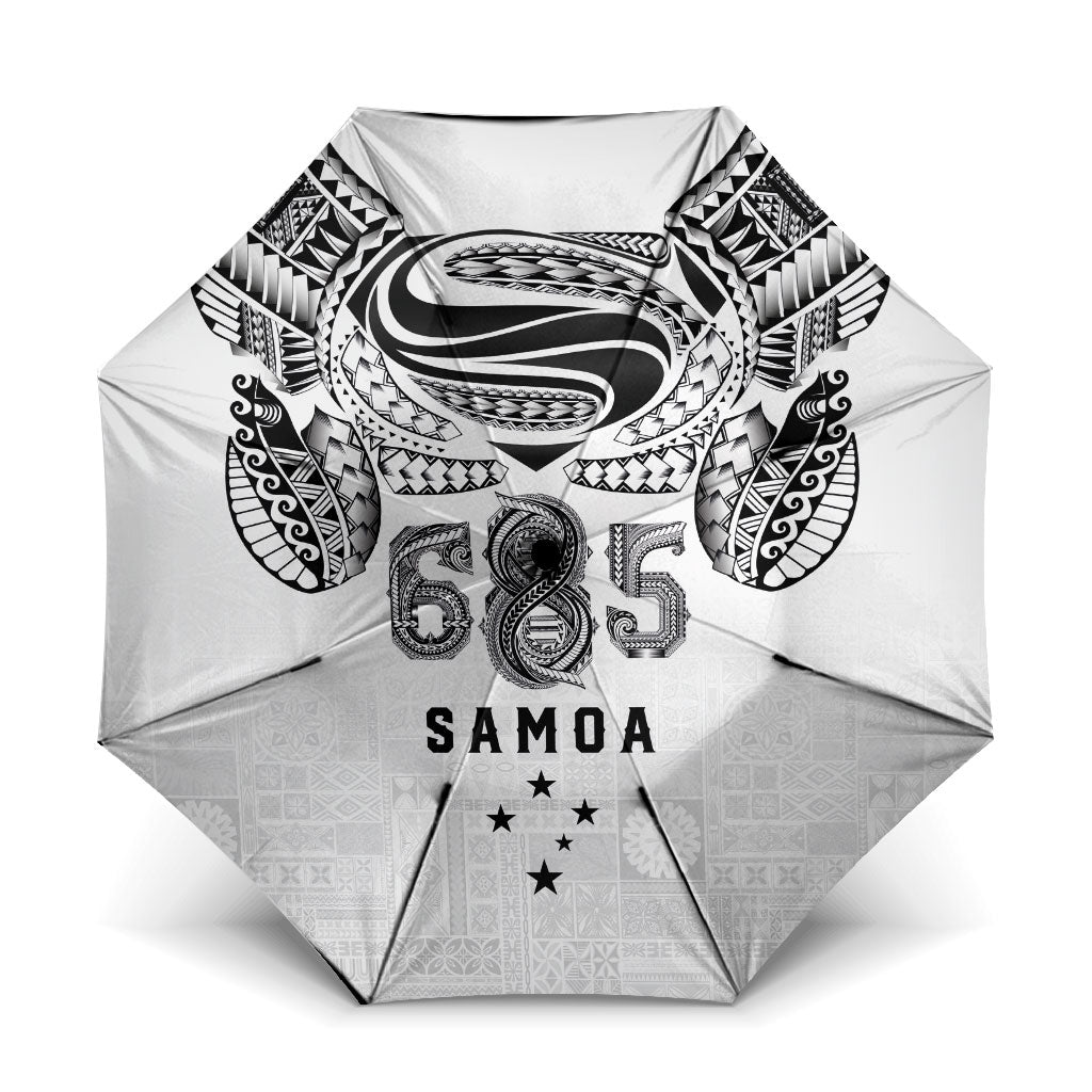 Super Samoa 685 Tribal Tattoo Umbrella Siapo Pattern White Edition LT03 One Size Folded 11.42 inch Opened Diameter 37.4 inch White - Polynesian Pride