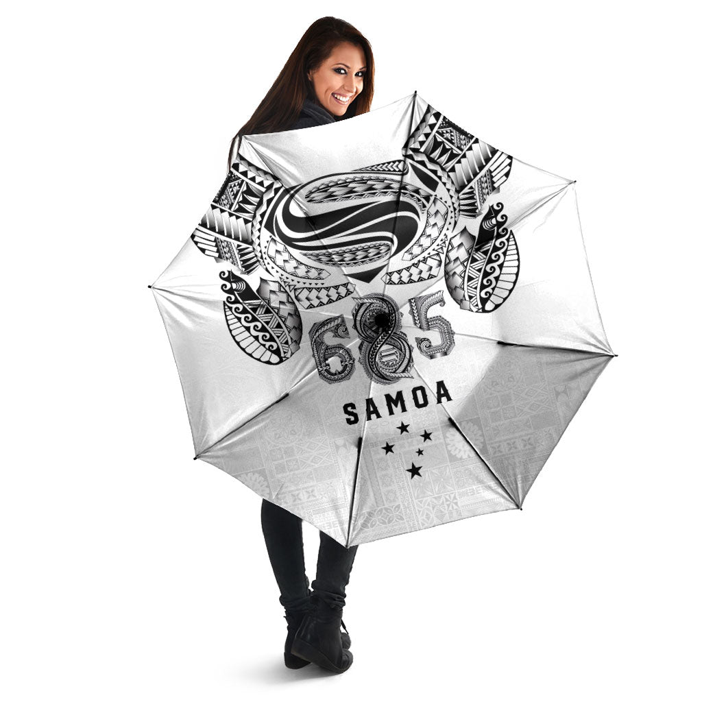 Super Samoa 685 Tribal Tattoo Umbrella Siapo Pattern White Edition LT03 - Polynesian Pride
