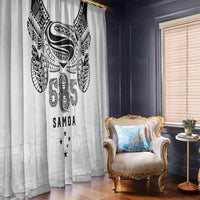 Super Samoa 685 Tribal Tattoo Window Curtain Siapo Pattern White Edition LT03 - Polynesian Pride
