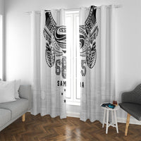 Super Samoa 685 Tribal Tattoo Window Curtain Siapo Pattern White Edition LT03 With Grommets White - Polynesian Pride