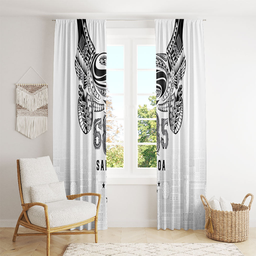 Super Samoa 685 Tribal Tattoo Window Curtain Siapo Pattern White Edition LT03 - Polynesian Pride