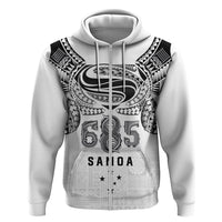 Super Samoa 685 Tribal Tattoo Zip Hoodie Siapo Pattern White Edition LT03 Zip Hoodie White - Polynesian Pride