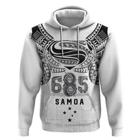 Super Samoa 685 Tribal Tattoo Zip Hoodie Siapo Pattern White Edition LT03 Pullover Hoodie White - Polynesian Pride