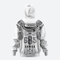Super Samoa 685 Tribal Tattoo Zip Hoodie Siapo Pattern White Edition LT03 - Polynesian Pride