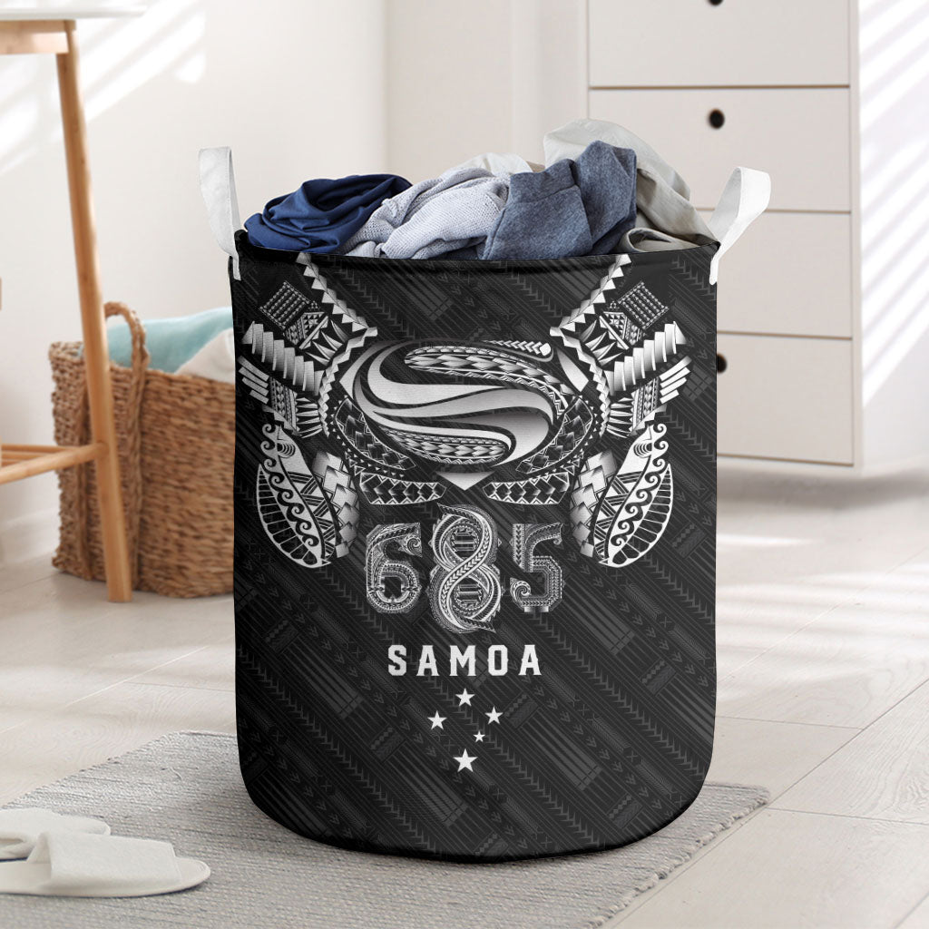 Super Samoa 685 Tribal Tattoo Laundry Basket Samoan Ornament Pattern Black Edition LT03 Black - Polynesian Pride
