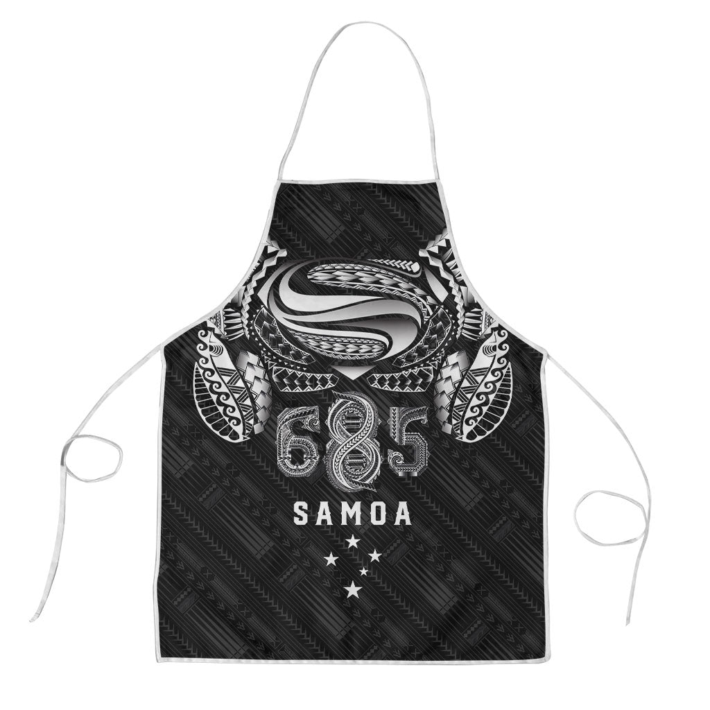 Super Samoa 685 Tribal Tattoo Apron Samoan Ornament Pattern Black Edition LT03 Black - Polynesian Pride