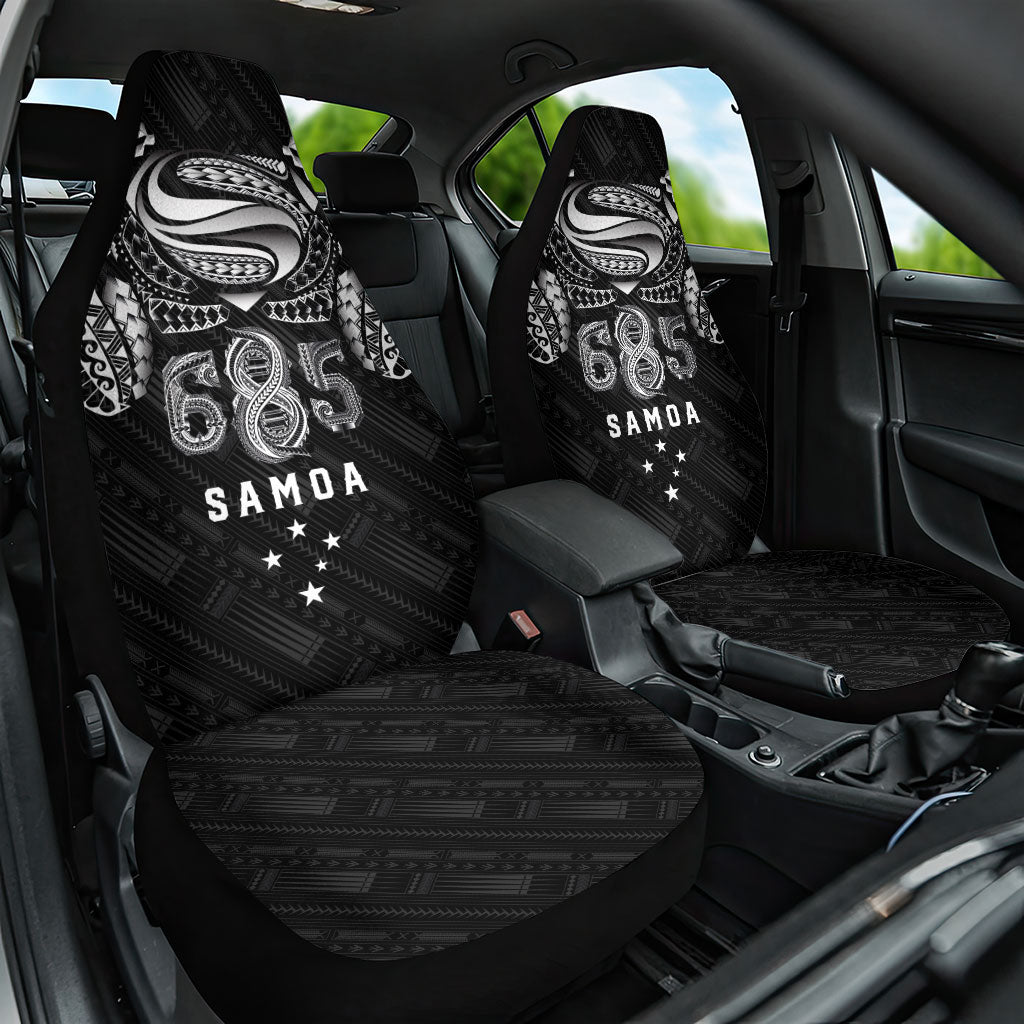 Super Samoa 685 Tribal Tattoo Car Seat Cover Samoan Ornament Pattern Black Edition LT03 One Size Black - Polynesian Pride