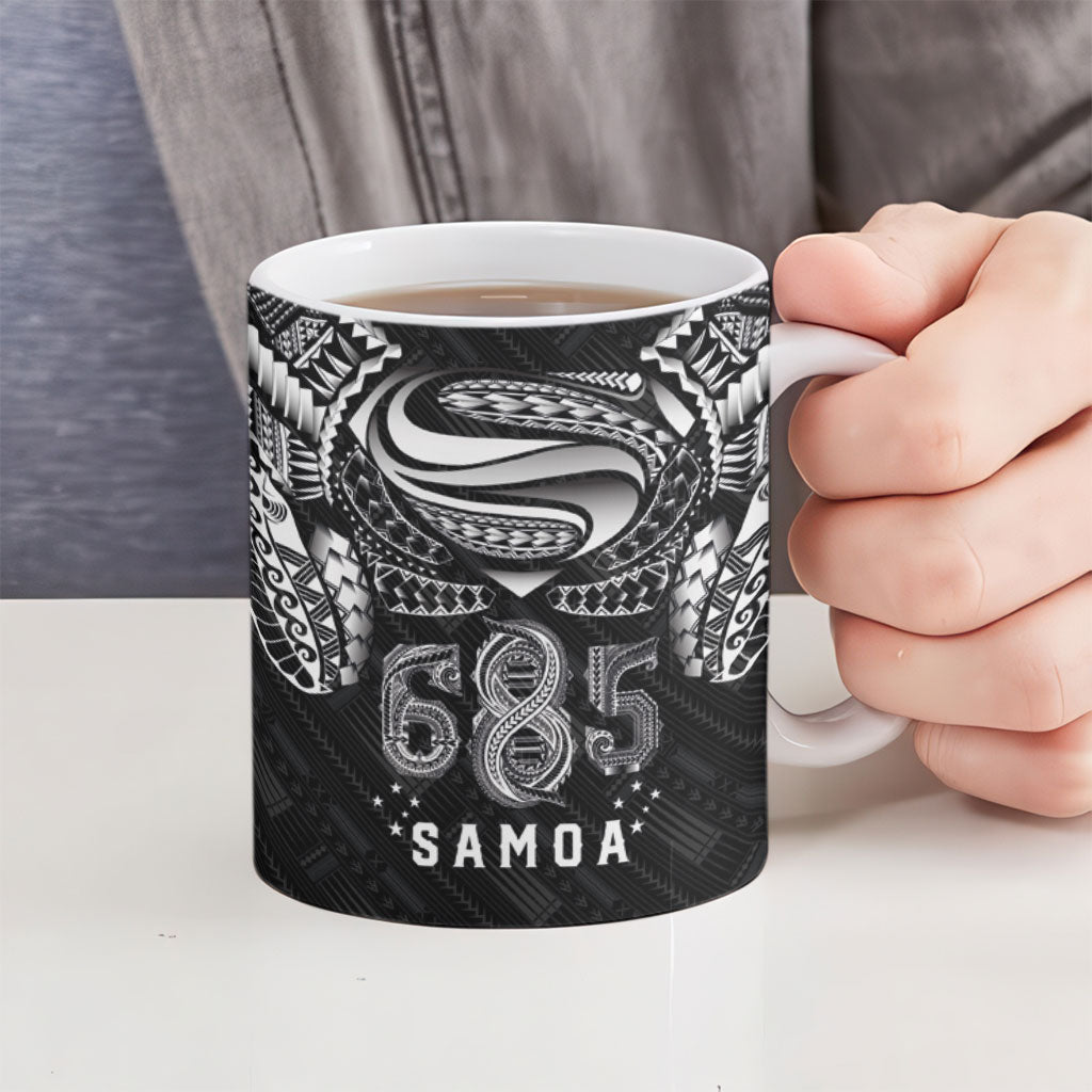 Super Samoa 685 Tribal Tattoo Ceramic Mug Samoan Ornament Pattern Black Edition LT03 - Polynesian Pride