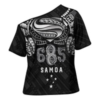 Super Samoa 685 Tribal Tattoo Cross Shoulder Shirt Samoan Ornament Pattern Black Edition LT03 - Polynesian Pride