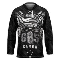 Super Samoa 685 Tribal Tattoo Hockey Jersey Samoan Ornament Pattern Black Edition LT03 Unisex Black - Polynesian Pride