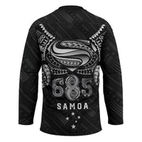 Super Samoa 685 Tribal Tattoo Hockey Jersey Samoan Ornament Pattern Black Edition LT03 - Polynesian Pride