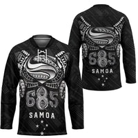 Super Samoa 685 Tribal Tattoo Hockey Jersey Samoan Ornament Pattern Black Edition LT03 - Polynesian Pride
