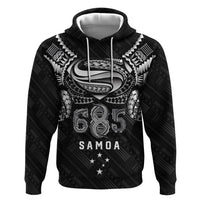 Super Samoa 685 Tribal Tattoo Hoodie Samoan Ornament Pattern Black Edition LT03 Pullover Hoodie Black - Polynesian Pride