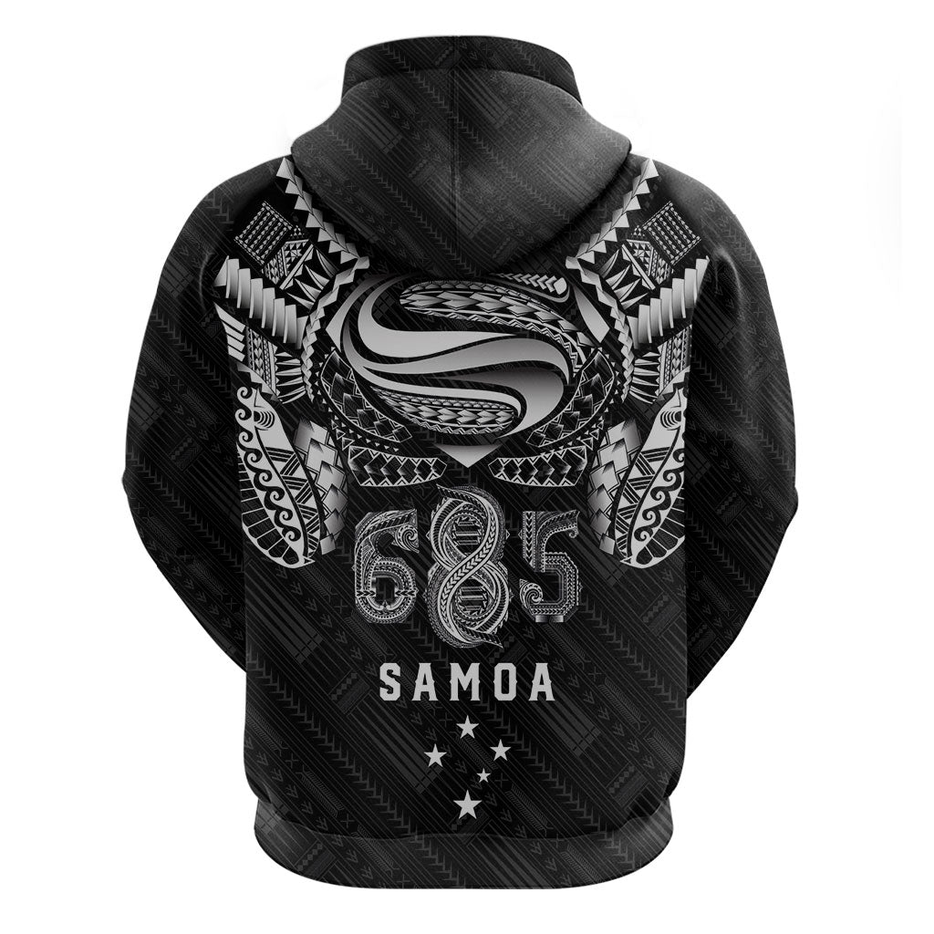 Super Samoa 685 Tribal Tattoo Hoodie Samoan Ornament Pattern Black Edition LT03 - Polynesian Pride