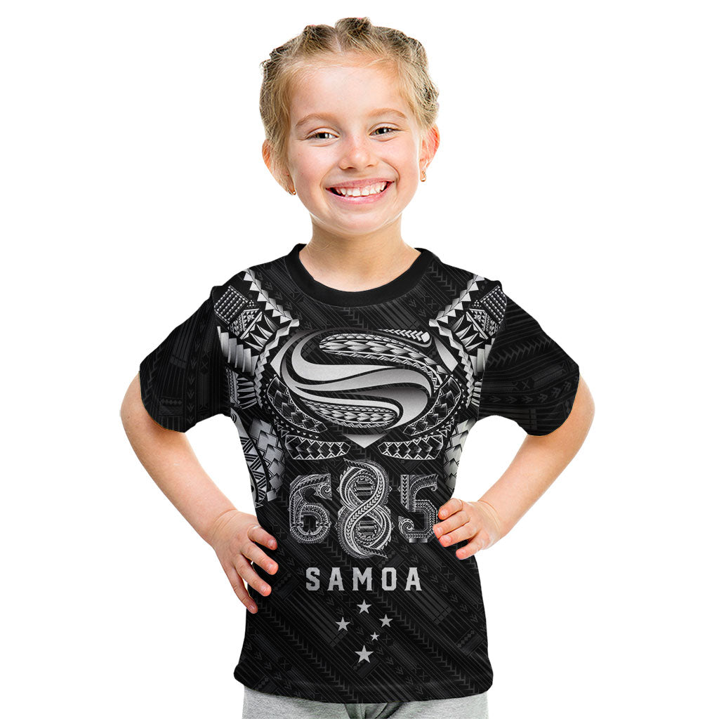Super Samoa 685 Tribal Tattoo Kid T Shirt Samoan Ornament Pattern Black Edition LT03 Black - Polynesian Pride
