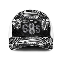 Super Samoa 685 Tribal Tattoo Mesh Trucker Cap Samoan Ornament Pattern Black Edition LT03 One Size White Black - Polynesian Pride