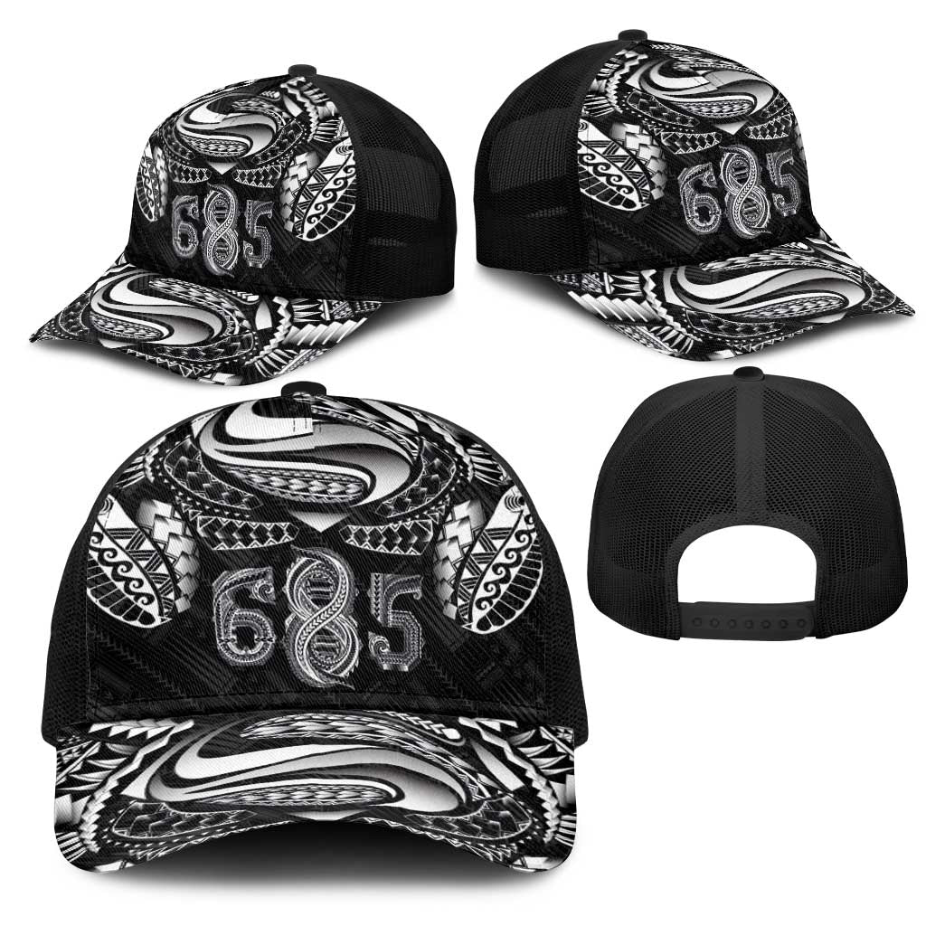 Super Samoa 685 Tribal Tattoo Mesh Trucker Cap Samoan Ornament Pattern Black Edition LT03 - Polynesian Pride