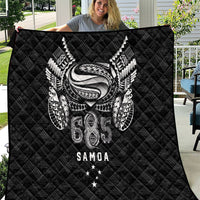 Super Samoa 685 Tribal Tattoo Quilt Samoan Ornament Pattern Black Edition LT03 Black - Polynesian Pride