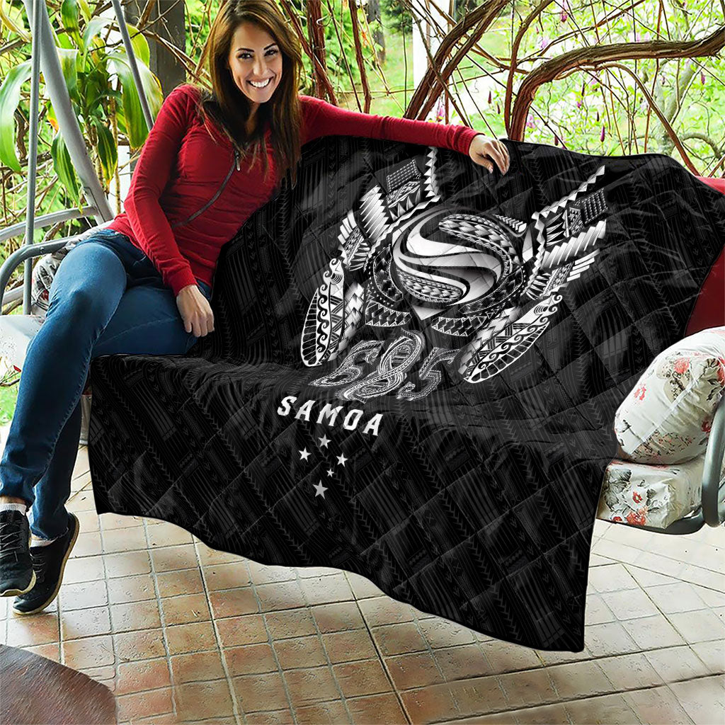 Super Samoa 685 Tribal Tattoo Quilt Samoan Ornament Pattern Black Edition LT03 - Polynesian Pride
