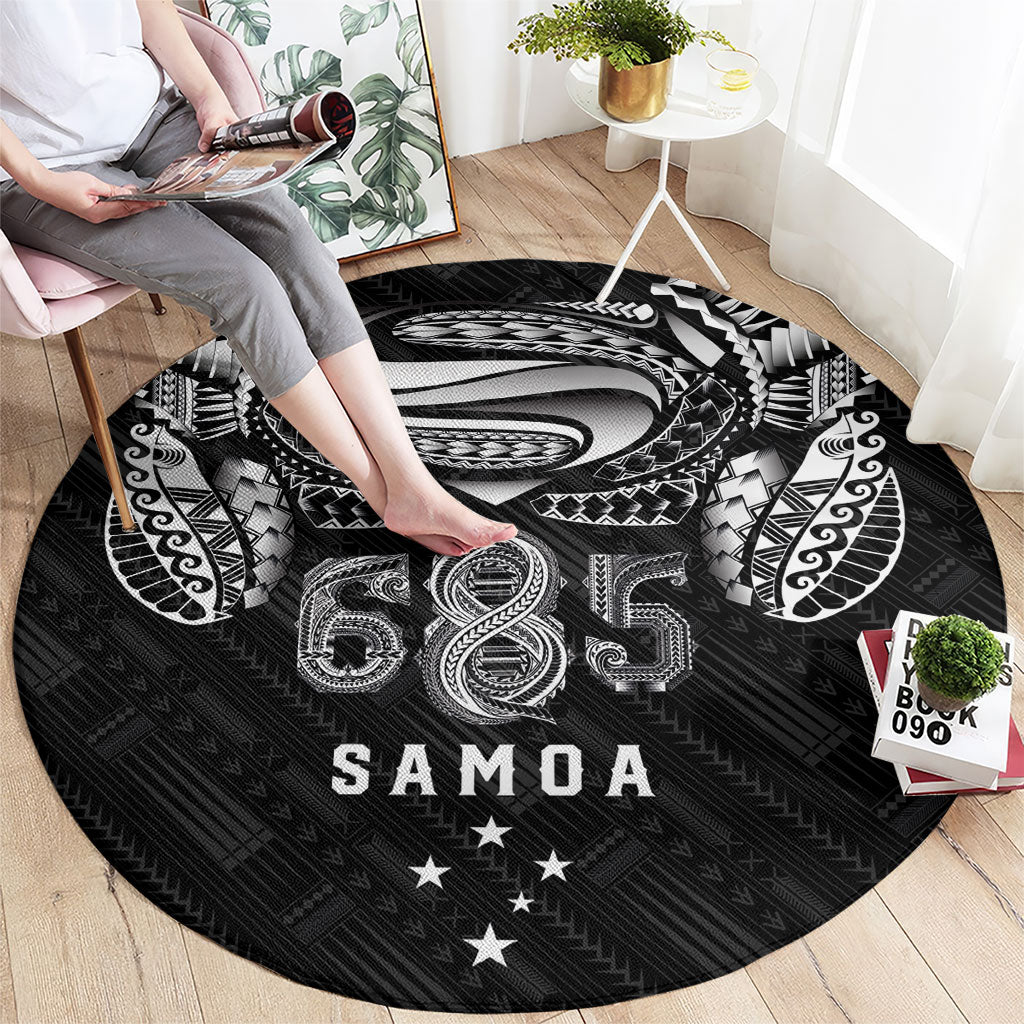 Super Samoa 685 Tribal Tattoo Round Carpet Samoan Ornament Pattern Black Edition LT03 - Polynesian Pride