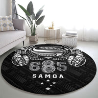 Super Samoa 685 Tribal Tattoo Round Carpet Samoan Ornament Pattern Black Edition LT03 - Polynesian Pride