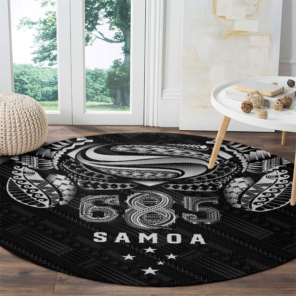 Super Samoa 685 Tribal Tattoo Round Carpet Samoan Ornament Pattern Black Edition LT03 - Polynesian Pride