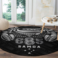 Super Samoa 685 Tribal Tattoo Round Carpet Samoan Ornament Pattern Black Edition LT03 - Polynesian Pride