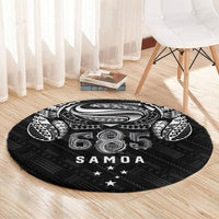 Super Samoa 685 Tribal Tattoo Round Carpet Samoan Ornament Pattern Black Edition LT03 - Polynesian Pride