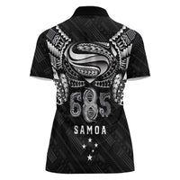 Super Samoa 685 Tribal Tattoo Women Polo Shirt Samoan Ornament Pattern Black Edition LT03 - Polynesian Pride
