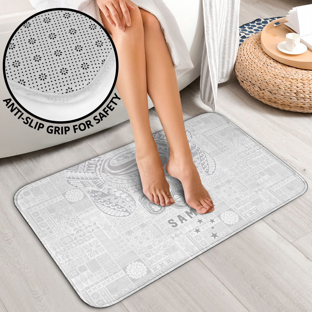 Super Samoa 685 Tribal Tattoo Bathroom Set Siapo Pattern All-White Edition LT03 - Polynesian Pride