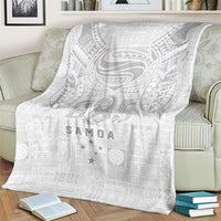 Super Samoa 685 Tribal Tattoo Blanket Siapo Pattern All-White Edition LT03 - Polynesian Pride