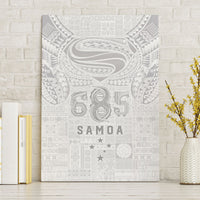 Super Samoa 685 Tribal Tattoo Canvas Wall Art Siapo Pattern All-White Edition LT03 Without Frame White - Polynesian Pride