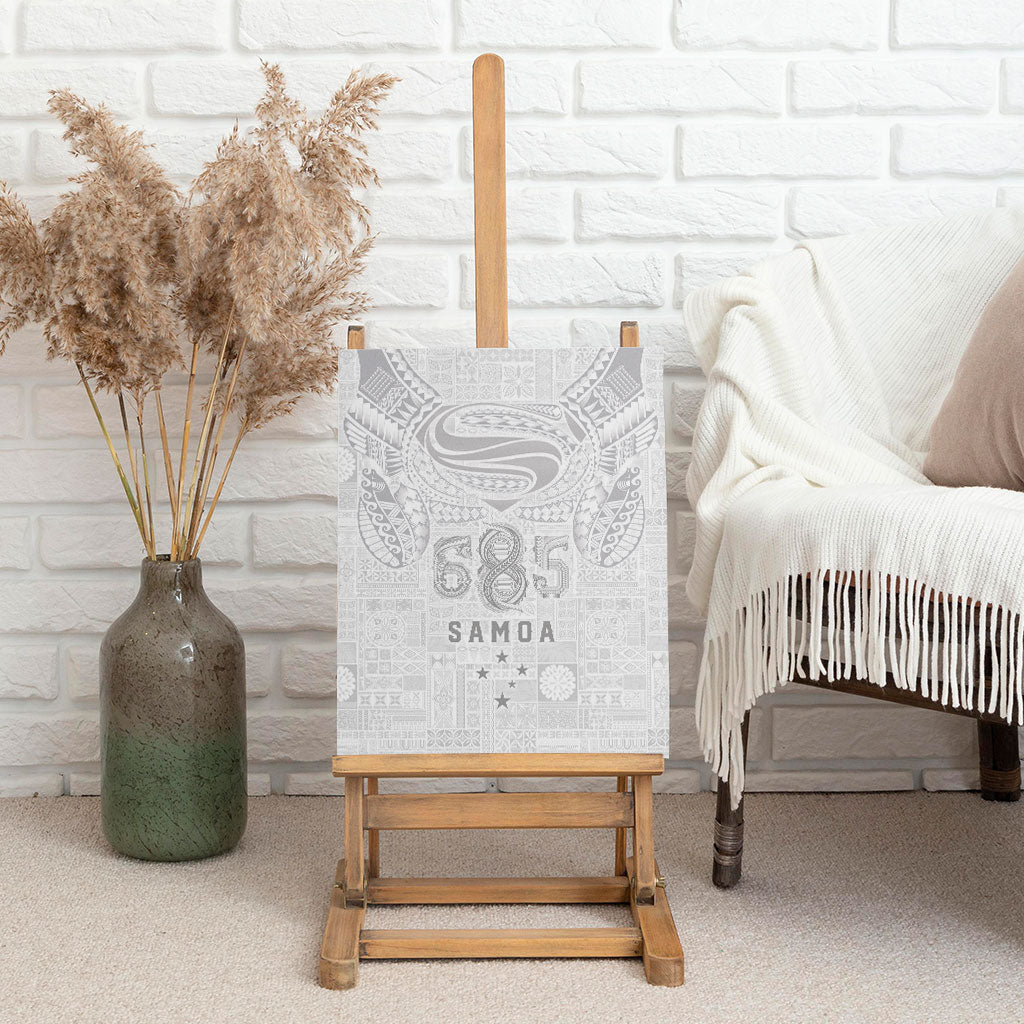 Super Samoa 685 Tribal Tattoo Canvas Wall Art Siapo Pattern All-White Edition LT03 - Polynesian Pride